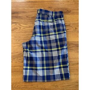 Nike Golf Shorts Men's Size‎ 36 Dri-Fit Tour Performance Blue Plaid Yellow